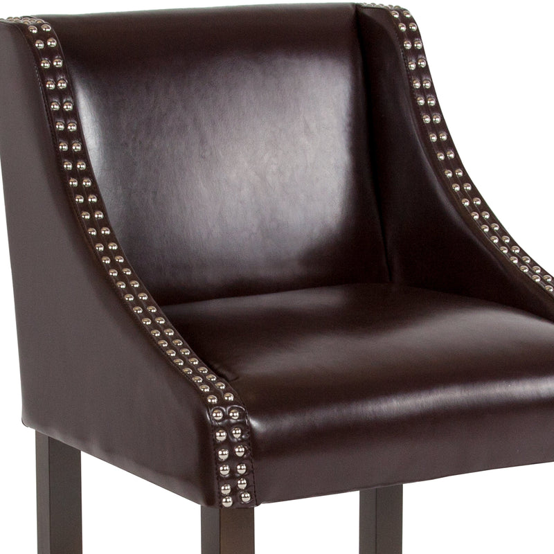 Taylorsville 24 Inch Walnut Counter Height Stool with Nailhead Trim