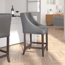 Taylorsville 24 Inch Walnut Counter Height Stool with Nailhead Trim