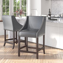 Taylorsville 24 Inch Walnut Counter Height Stool with Nailhead Trim