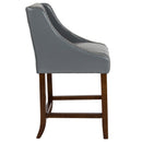 Taylorsville 24 Inch Walnut Counter Height Stool with Nailhead Trim