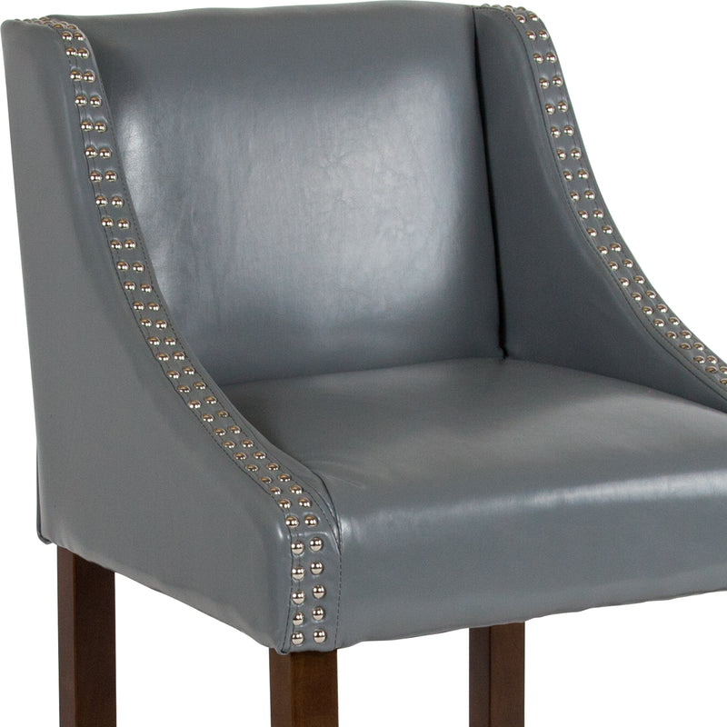 Taylorsville 24 Inch Walnut Counter Height Stool with Nailhead Trim