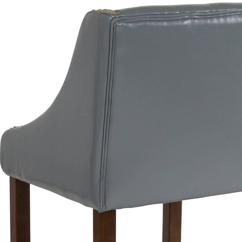 Taylorsville 24 Inch Walnut Counter Height Stool with Nailhead Trim