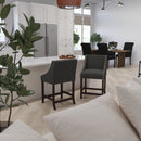 Taylorsville 24 Inch Walnut Counter Height Stool with Nailhead Trim