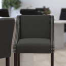 Taylorsville 24 Inch Walnut Counter Height Stool with Nailhead Trim