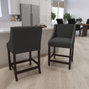 Taylorsville 24 Inch Walnut Counter Height Stool with Nailhead Trim