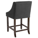 Taylorsville 24 Inch Walnut Counter Height Stool with Nailhead Trim