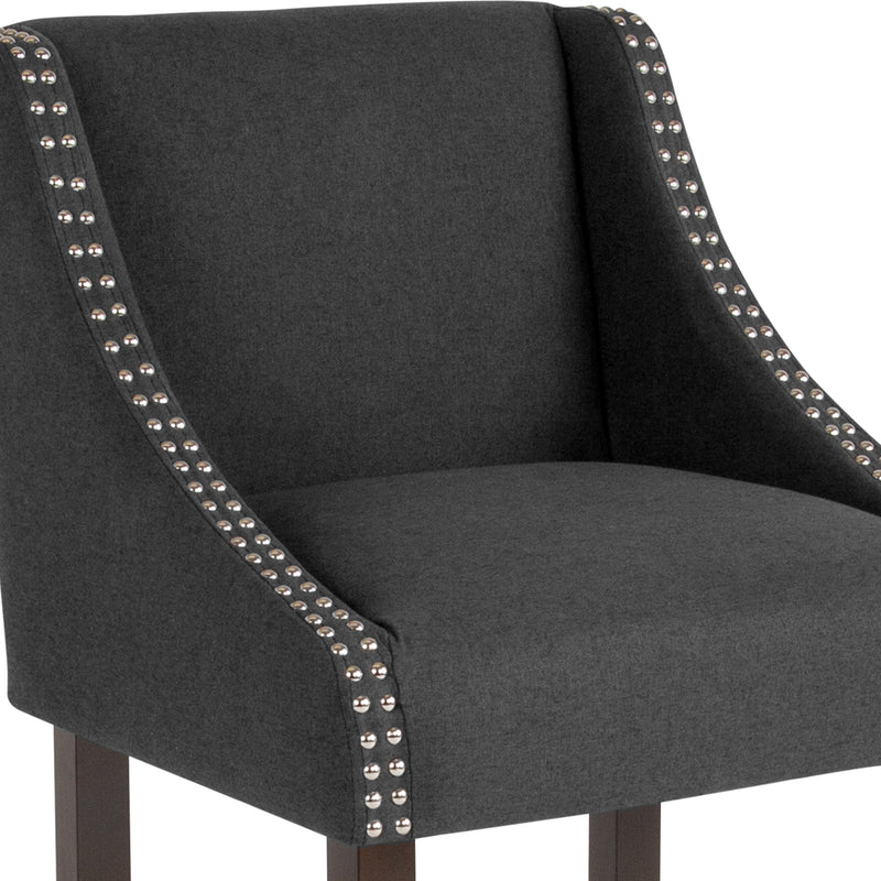 Taylorsville 24 Inch Walnut Counter Height Stool with Nailhead Trim