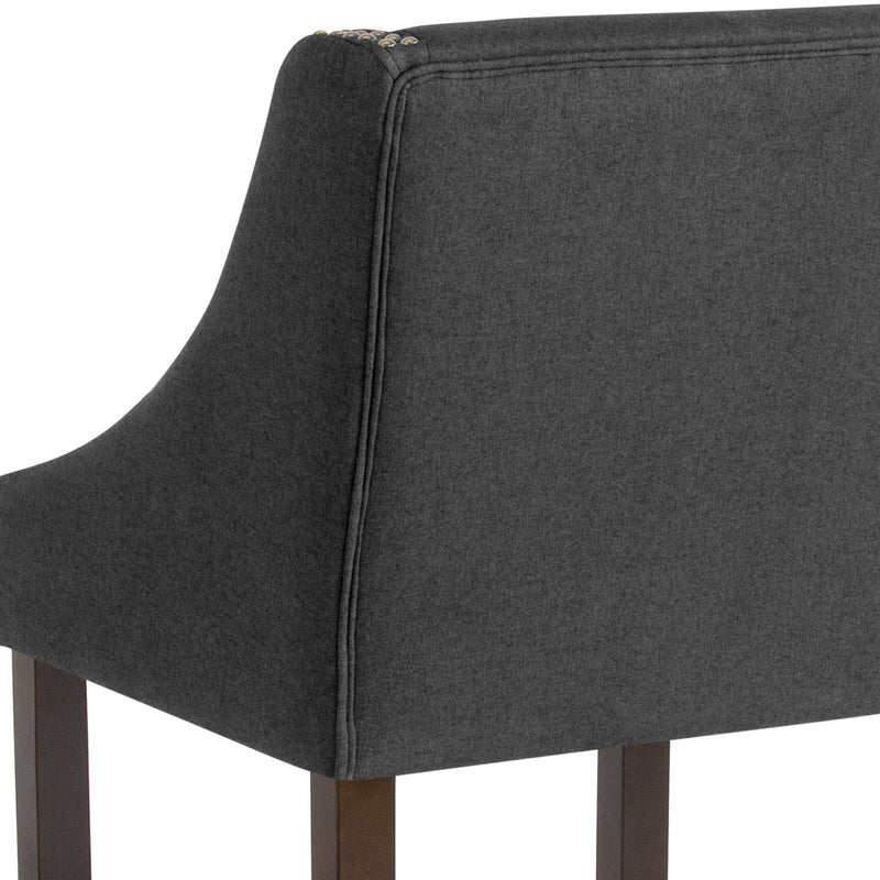 Taylorsville 24 Inch Walnut Counter Height Stool with Nailhead Trim