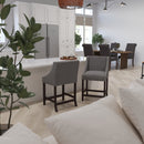 Taylorsville 24 Inch Walnut Counter Height Stool with Nailhead Trim