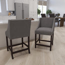 Taylorsville 24 Inch Walnut Counter Height Stool with Nailhead Trim