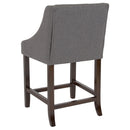 Taylorsville 24 Inch Walnut Counter Height Stool with Nailhead Trim