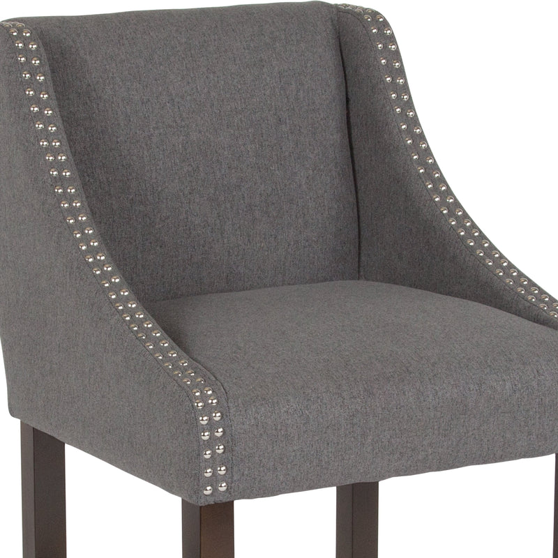 Taylorsville 24 Inch Walnut Counter Height Stool with Nailhead Trim