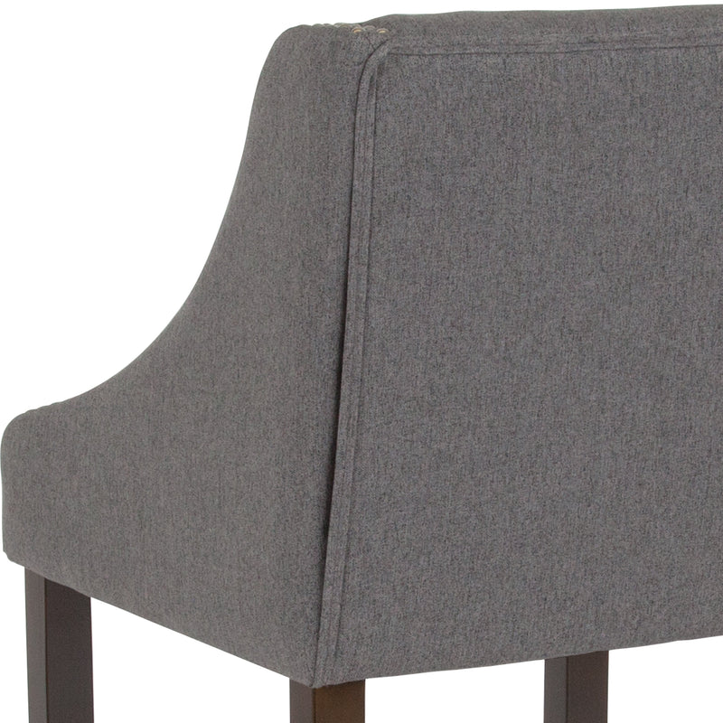Taylorsville 24 Inch Walnut Counter Height Stool with Nailhead Trim