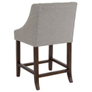 Taylorsville 24 Inch Walnut Counter Height Stool with Nailhead Trim