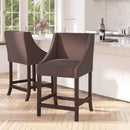 Taylorsville 24 Inch Walnut Counter Height Stool with Nailhead Trim