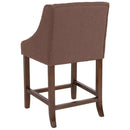 Taylorsville 24 Inch Walnut Counter Height Stool with Nailhead Trim
