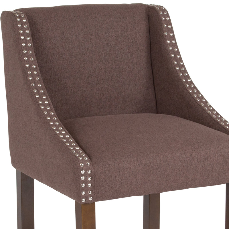 Taylorsville 24 Inch Walnut Counter Height Stool with Nailhead Trim