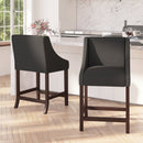 Taylorsville 24 Inch Walnut Counter Height Stool with Nailhead Trim - Set of 2