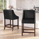 Taylorsville 24 Inch Walnut Counter Height Stool with Nailhead Trim - Set of 2