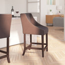 Taylorsville 24 Inch Walnut Counter Height Stool with Nailhead Trim - Set of 2