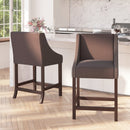 Taylorsville 24 Inch Walnut Counter Height Stool with Nailhead Trim - Set of 2