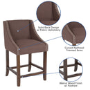 Taylorsville 24 Inch Walnut Counter Height Stool with Nailhead Trim - Set of 2