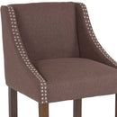 Taylorsville 24 Inch Walnut Counter Height Stool with Nailhead Trim - Set of 2