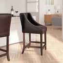 Taylorsville 24 Inch Walnut Counter Height Stool with Nailhead Trim - Set of 2