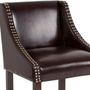 Taylorsville 24 Inch Walnut Counter Height Stool with Nailhead Trim - Set of 2