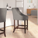 Taylorsville 24 Inch Walnut Counter Height Stool with Nailhead Trim - Set of 2