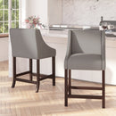 Taylorsville 24 Inch Walnut Counter Height Stool with Nailhead Trim - Set of 2