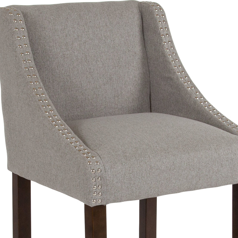 Taylorsville 24 Inch Walnut Counter Height Stool with Nailhead Trim - Set of 2