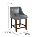 Taylorsville 24 Inch Walnut Counter Height Stool with Nailhead Trim - Set of 2