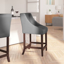 Taylorsville 24 Inch Walnut Counter Height Stool with Nailhead Trim - Set of 2