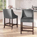 Taylorsville 24 Inch Walnut Counter Height Stool with Nailhead Trim - Set of 2