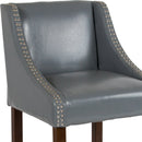 Taylorsville 24 Inch Walnut Counter Height Stool with Nailhead Trim - Set of 2