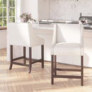 Taylorsville 24 Inch Walnut Counter Height Stool with Nailhead Trim - Set of 2