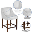 Taylorsville 24 Inch Walnut Counter Height Stool with Nailhead Trim - Set of 2