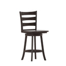Therus 24" Classic Wooden Ladderback Swivel Counter Height Stool with Solid Wood Seat and Footrest