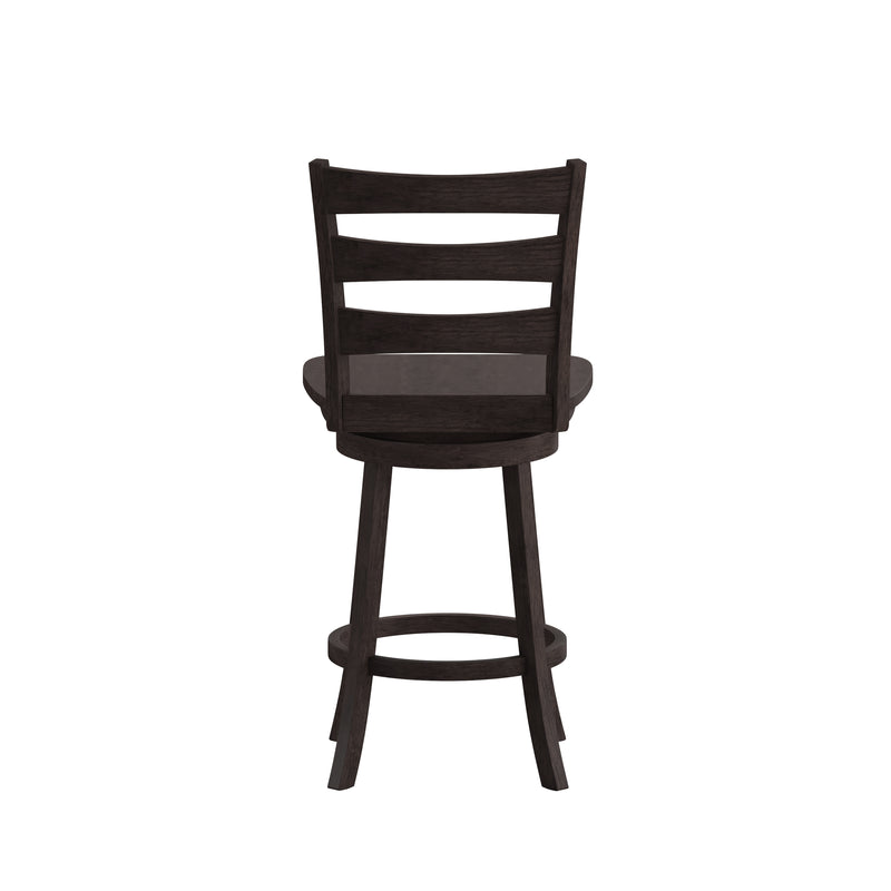 Therus 24" Classic Wooden Ladderback Swivel Counter Height Stool with Solid Wood Seat and Footrest