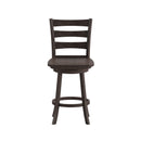 Therus 24" Classic Wooden Ladderback Swivel Counter Height Stool with Solid Wood Seat and Footrest