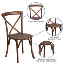 Davisburg Stackable Wooden Cross Back Bistro Dining Chair