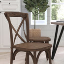 Davisburg Stackable Wooden Cross Back Bistro Dining Chair