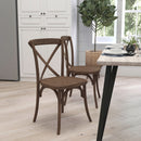 Davisburg Stackable Wooden Cross Back Bistro Dining Chair