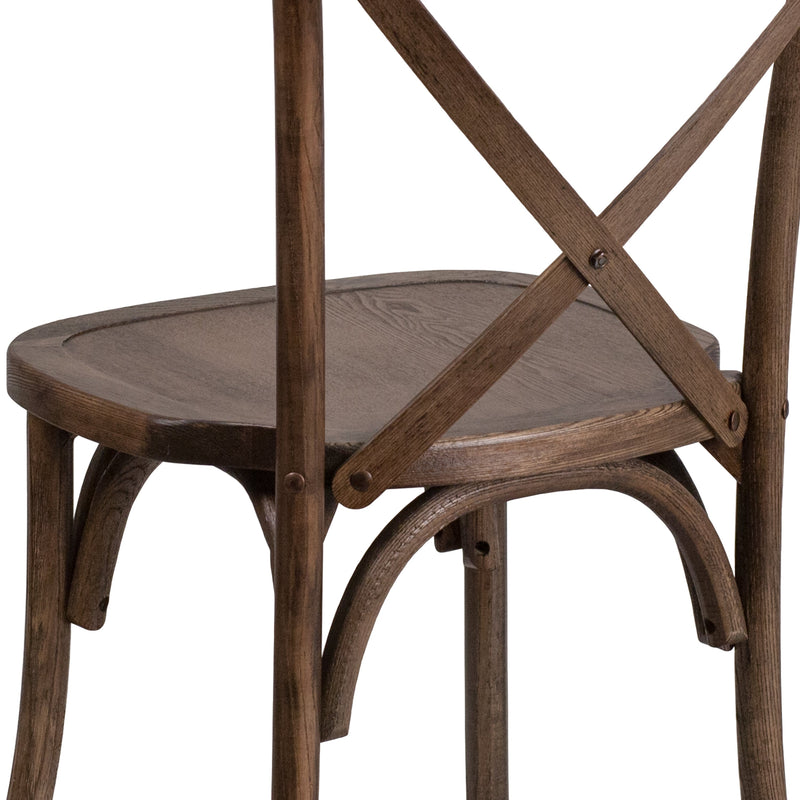 Davisburg Stackable Wooden Cross Back Bistro Dining Chair
