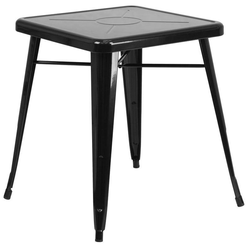 Benson 23.75" Square Metal Dining Table for Indoor and Outdoor Use