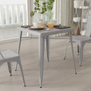 Benson 23.75" Square Metal Dining Table for Indoor and Outdoor Use