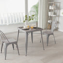 Benson 23.75" Square Metal Dining Table for Indoor and Outdoor Use