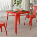 Benson 23.75" Square Metal Dining Table for Indoor and Outdoor Use