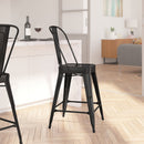 Dothan Series 24" High Metal Counter Height Stool with Removable Back for Indoor-Outdoor Use